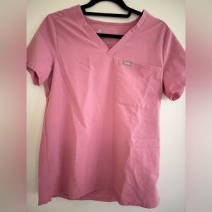 Figs Blush Pink V-Neck Scrub Top